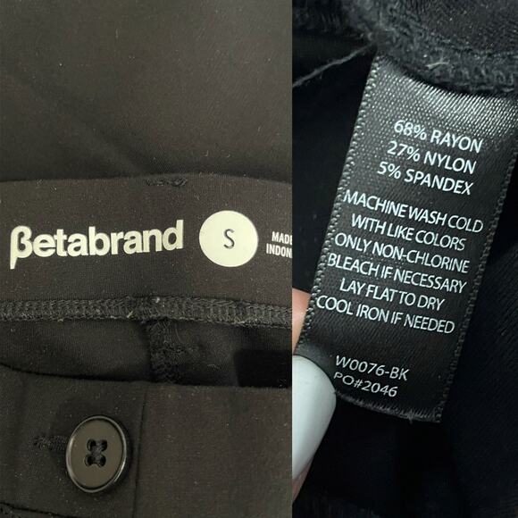 BETABRAND Classic Yoga Straight Leg Dress Pants in Black Size S - Picture 8 of 8